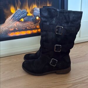Stylish Black Buckle Boots for Women